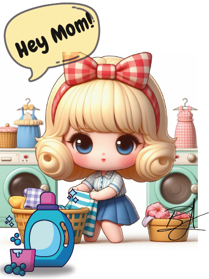 Chibi like Doll, Mother's Day Downloadable Card